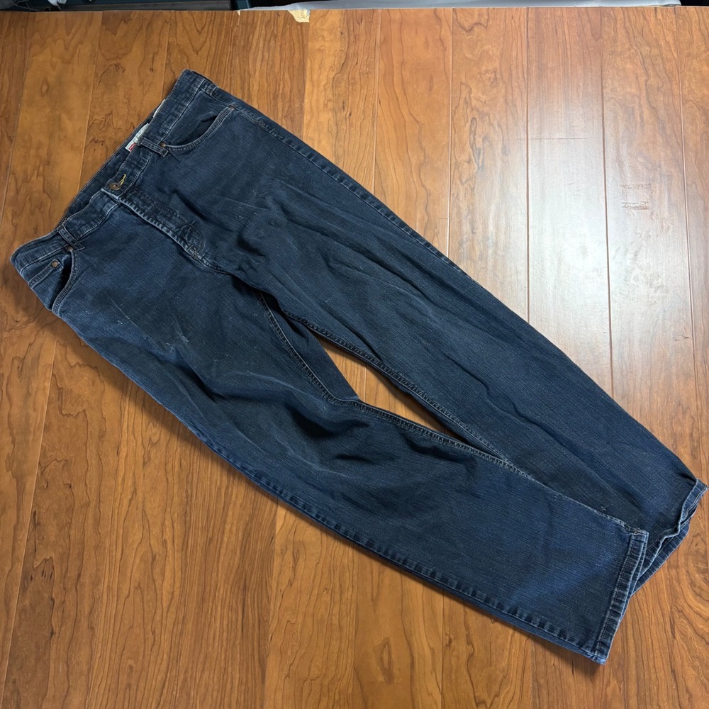 Wrangler Premium Quality Straight Fit Jeans Mens 36x32 Dark Wash